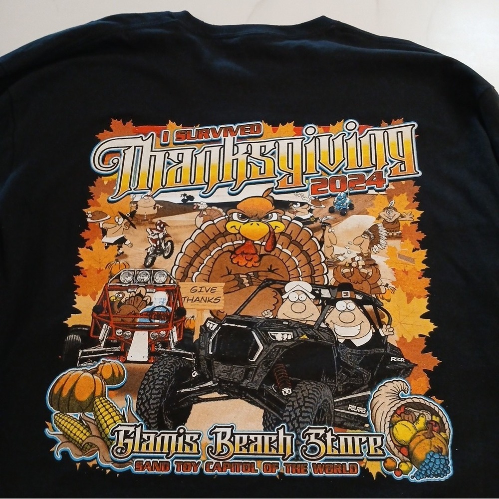 Y2K Thanksgiving Glamis 2024 Sand Toy Capitol Men's 2XL I Survived Long Sleeve
